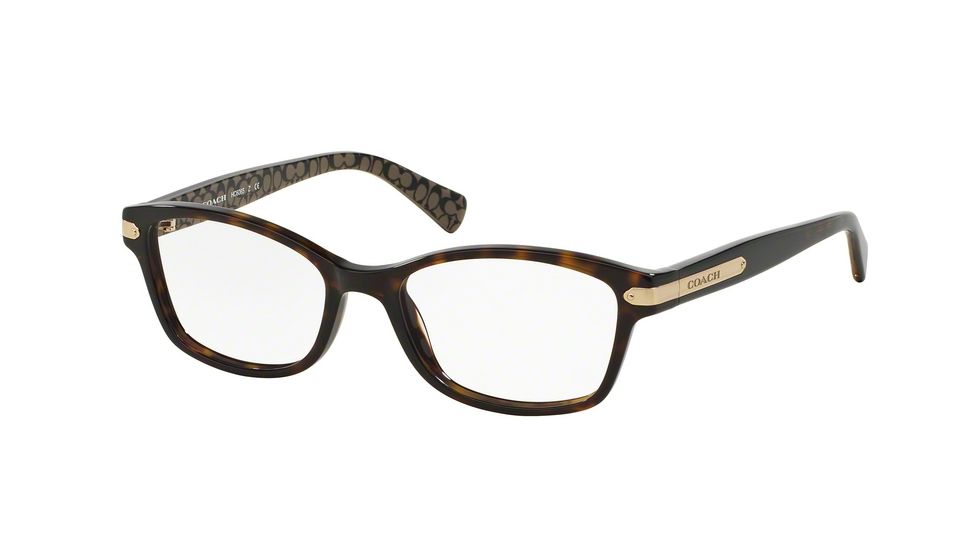 Coach HC6065F Eyeglass Frames 5291-53 - Dk Tort/Dk Tort Military Sig C Frame