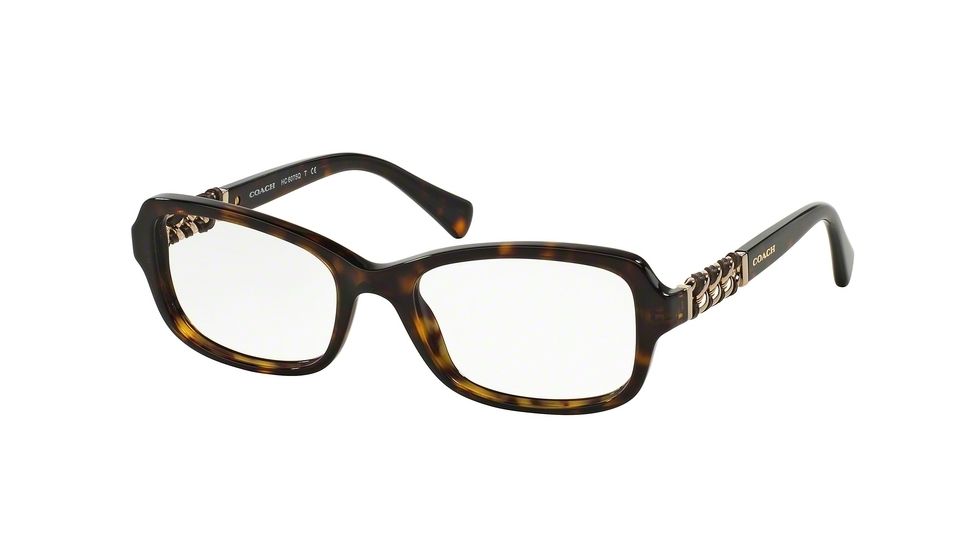 Coach HC6075QF Single Vision Prescription Eyeglasses 5120-52 - Dark Tortoise Frame