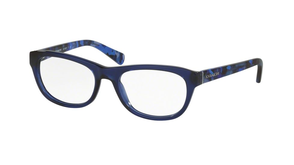 Coach HC6081 Eyeglass Frames 5349-51 - Blue Black Mosaic/Navy Frame