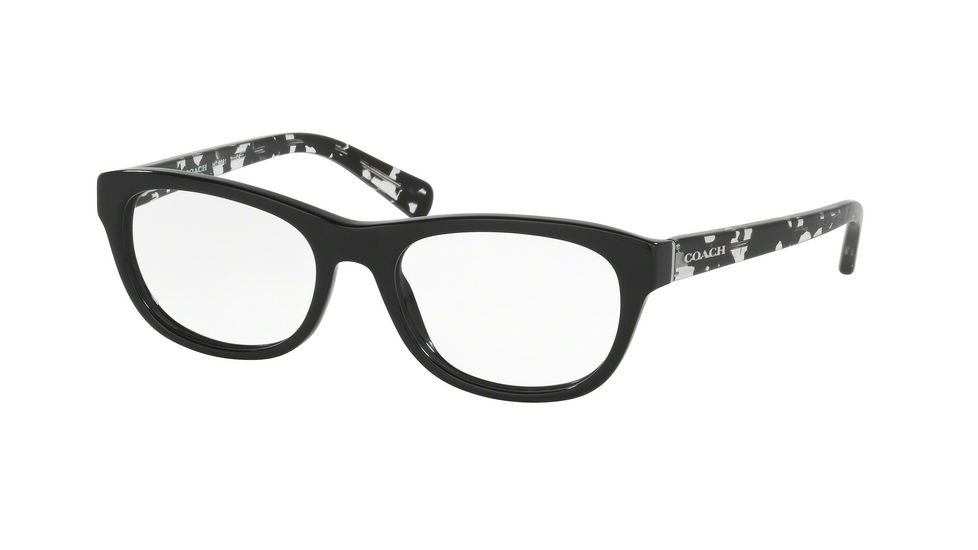 Coach HC6081F Eyeglass Frames 5348-53 - Black/Black Crystal Mosaic Frame