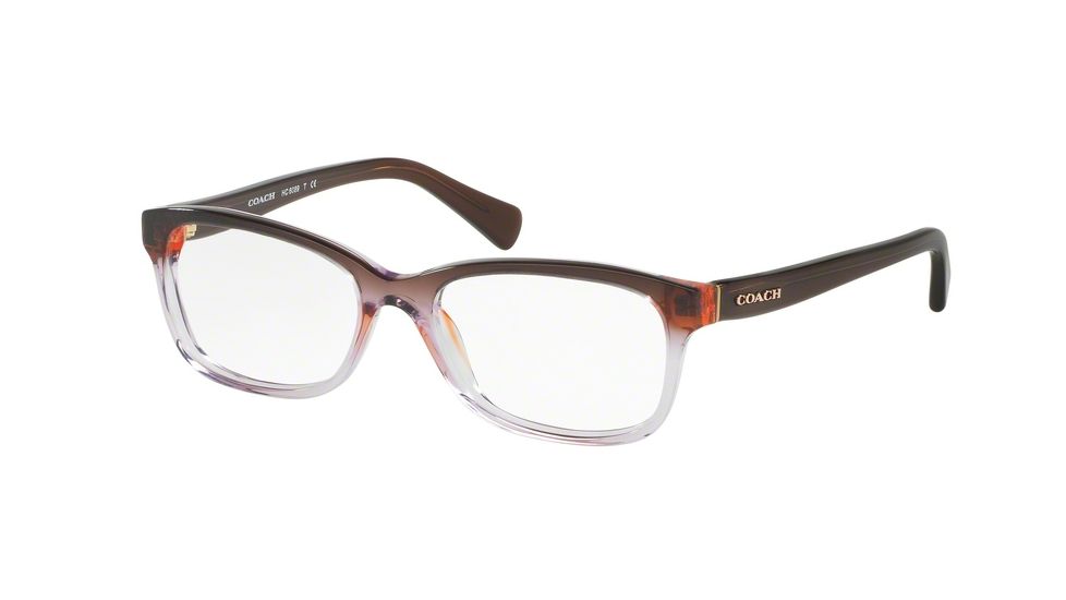 Coach HC6089 Progressive Prescription Eyeglasses 5401-49 - Purple Brown Gradient/Brown Frame