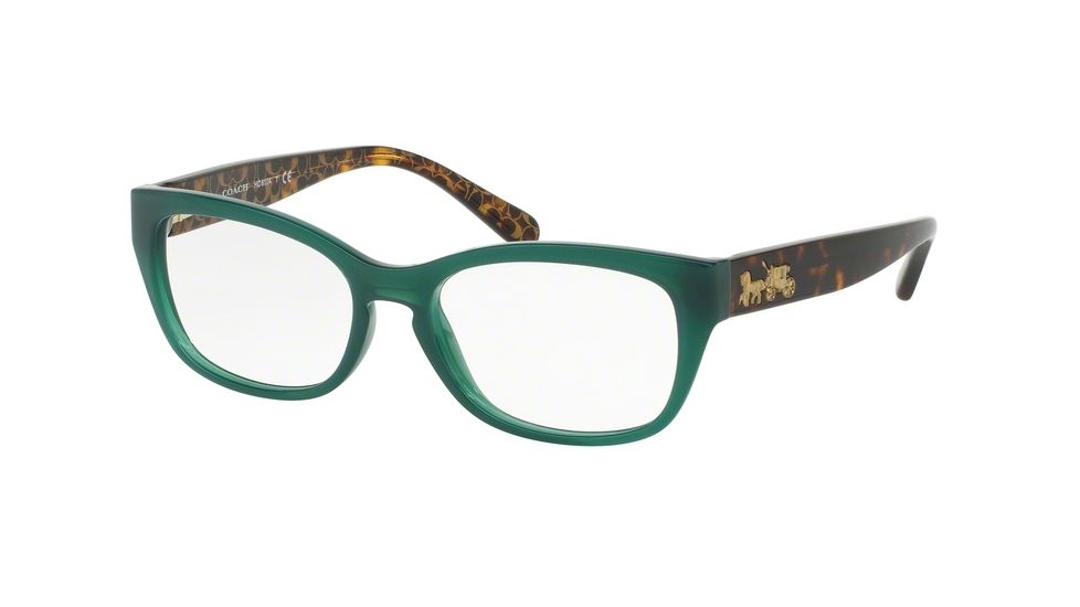Coach HC6104 Eyeglass Frames 5451-50 - Teal/dark Tort Gold Sig C Frame