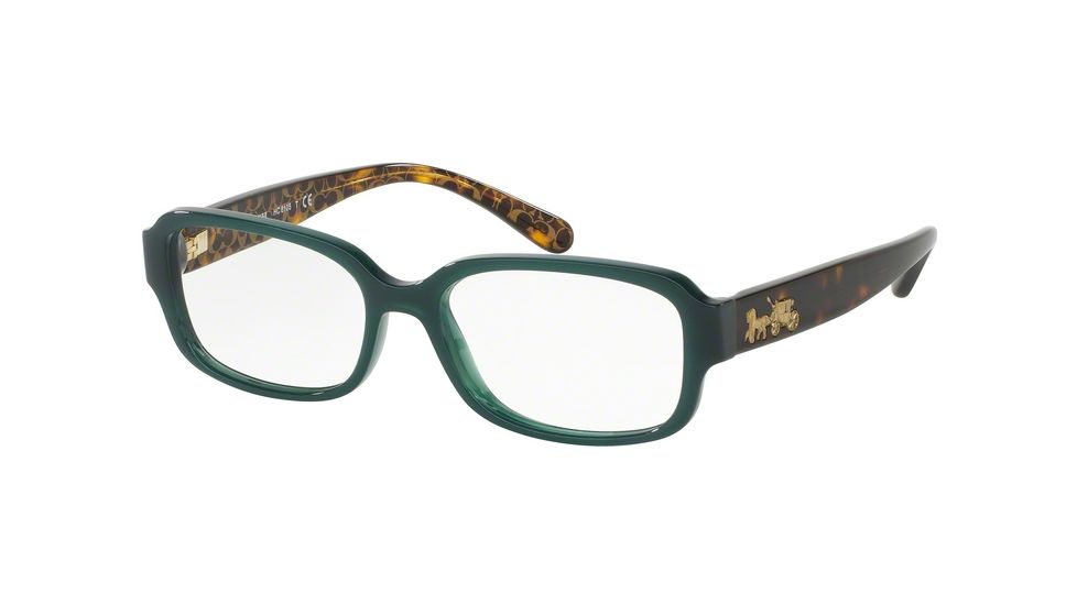 Coach HC6105 Eyeglass Frames 5451-51 - Teal/dark Tort Gold Sig C Frame