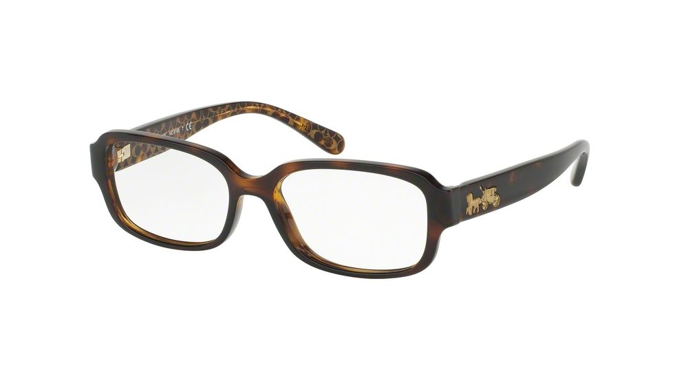 Coach HC6105F Eyeglass Frames 5394-53 - Dark Tort/Dark Tort Gold Sig C Frame