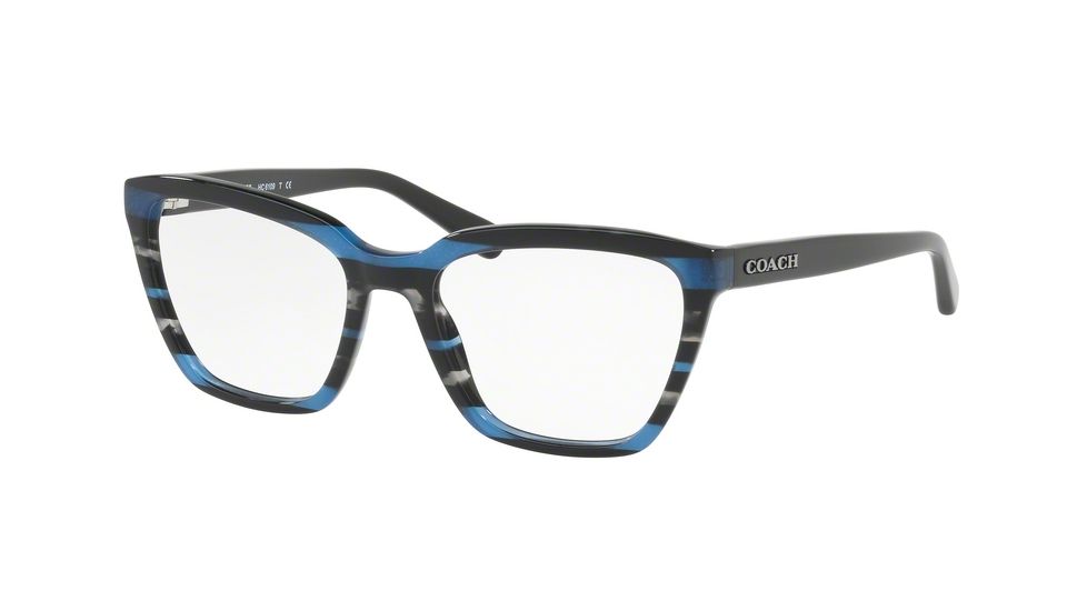 Coach HC6109F Eyeglass Frames 5477-54 - Blue Glitter Varsity Stripe Frame