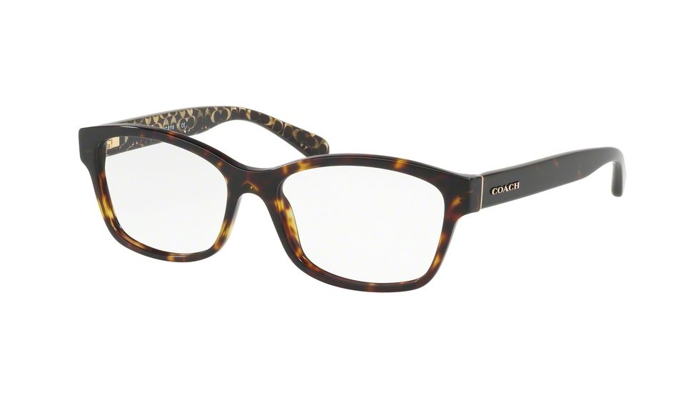 Coach HC6116F Single Vision Prescription Eyeglasses 5507-54 - Dark Tortoise Frame, Demo Lenses