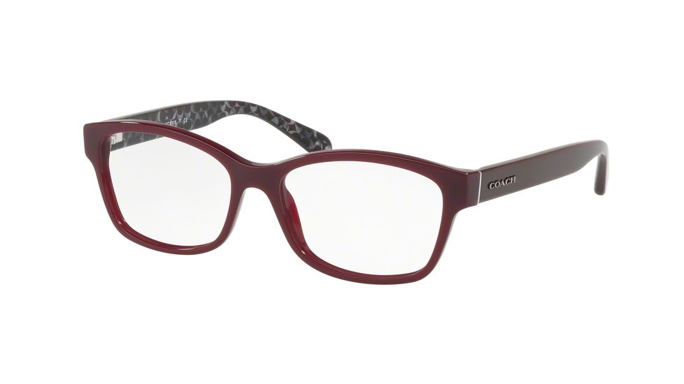 Coach HC6116F Single Vision Prescription Eyeglasses 5509-54 - Oxblood Frame, Demo Lenses