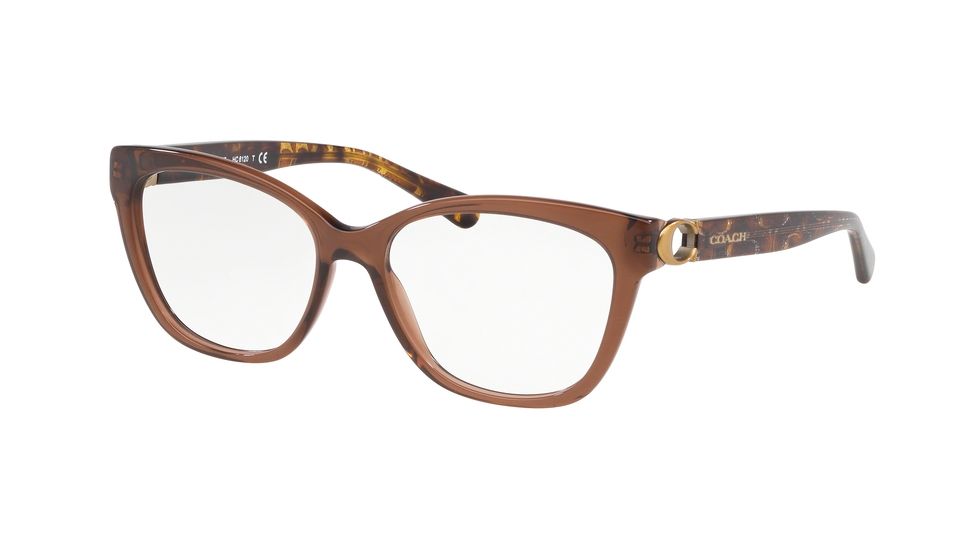 Coach HC6120 Prescription Eyeglasses, 52mm, Transparent Brown, HC6120-5035-52-SV