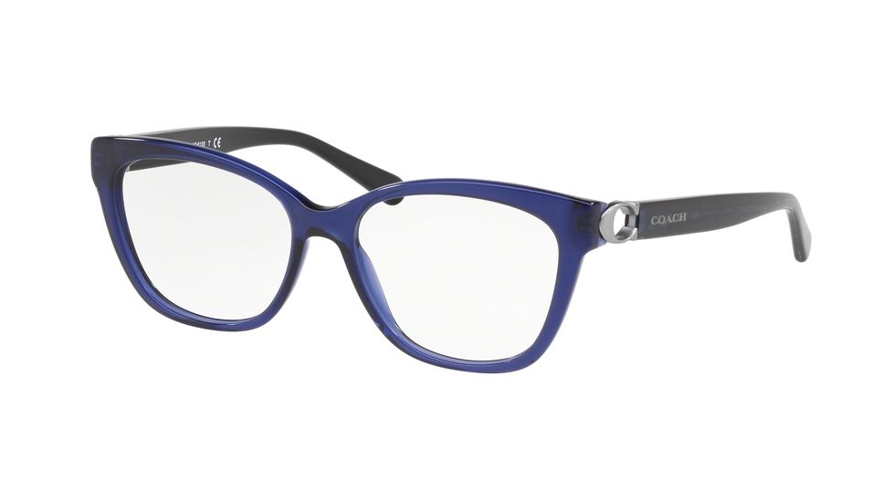 Coach HC6120 Prescription Eyeglasses, 52mm, Transparent Navy, HC6120-5110-52-SV