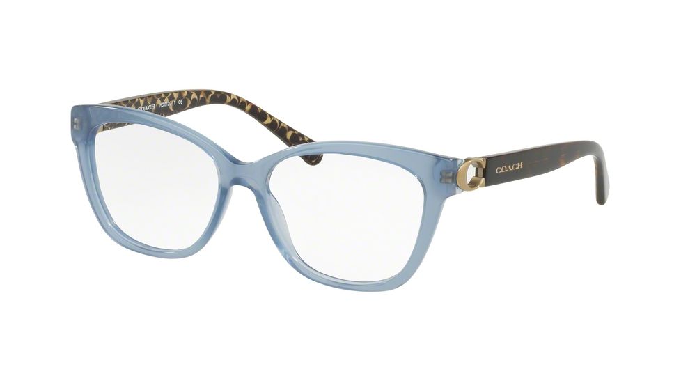 Coach HC6120 Prescription Eyeglasses, 52mm, Milky Blue Denim, HC6120-5521-52-SV