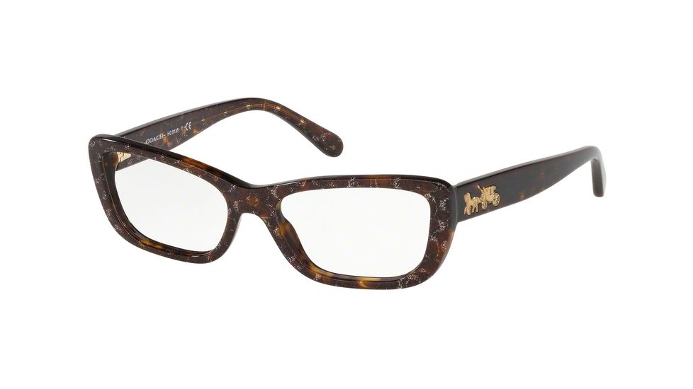 Coach HC6135 Eyeglass Frames 5547-51 - Tortoise Glitter Sig C Facing