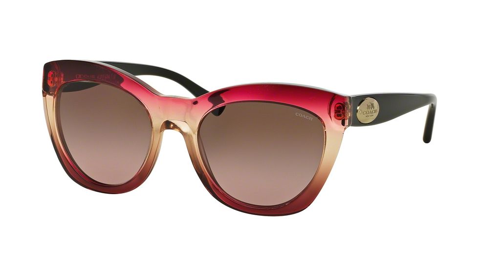 Coach HC8151F Sunglasses 533314-54 - Black Cherry Tan Grad/Black Frame, Brown Rose Gradient Lenses
