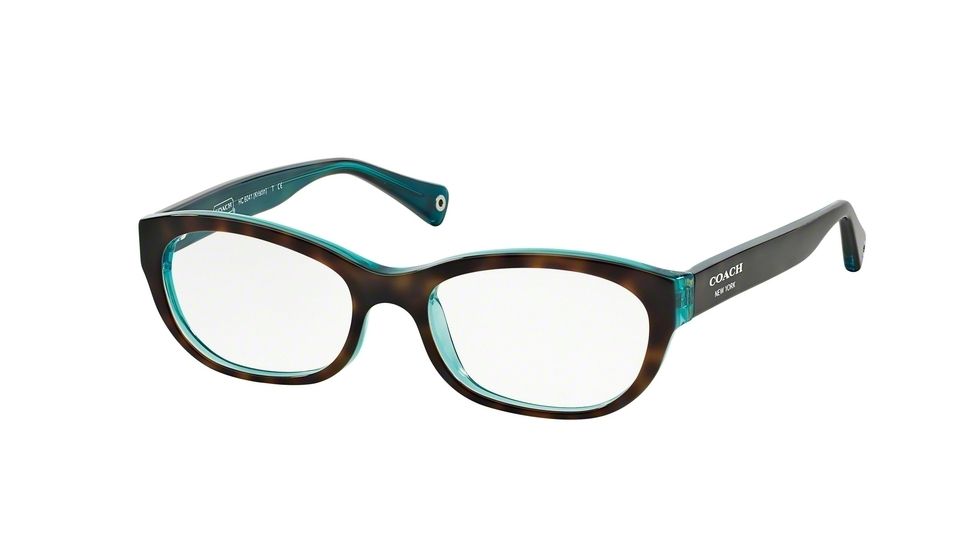 Coach KRISTIN HC6041 Bifocal Prescription Eyeglasses 5116-51 - Dark Tortoise/Teal Frame
