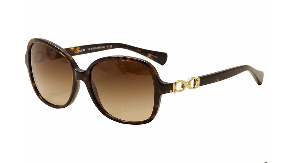 Coach L096 COLE HC8123 Sunglasses 510513-56 - Dark Tortoise Frame, Brown Gradient Lenses