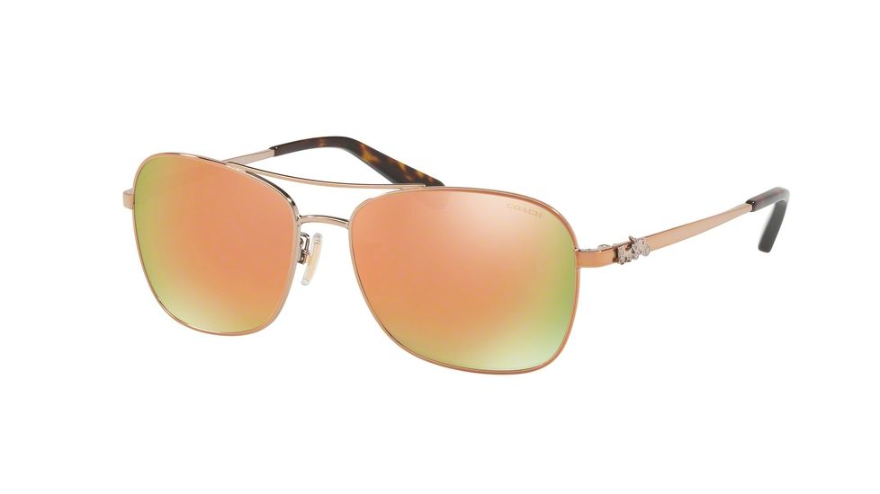 Coach L1014 HC7080 Single Vision Prescription Sunglasses HC7080-9323R5-55 - Lens Diameter 55 mm, Frame Color Rose Gold