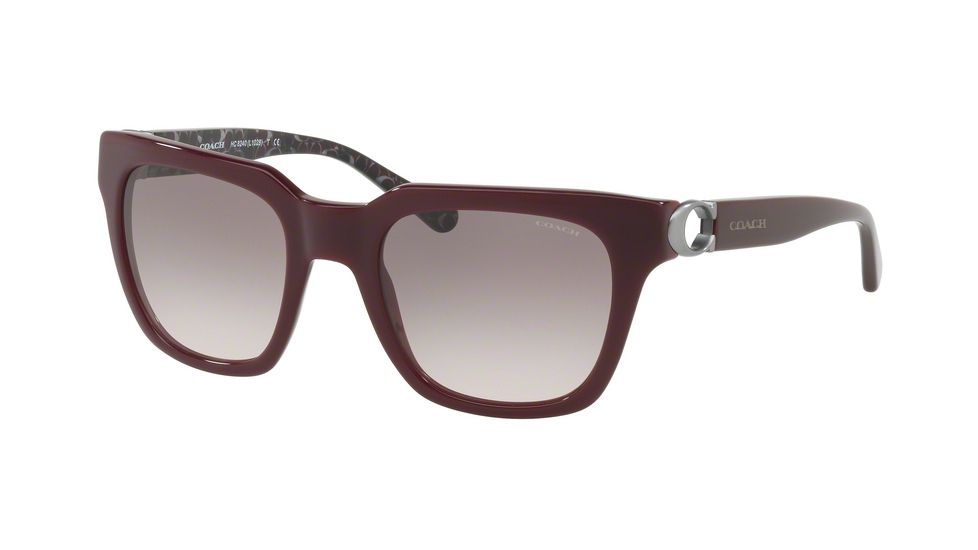Coach L1029 HC8240F Sunglasses 55203B-52 - Oxblood Frame, Grey Pink Gradient Lenses