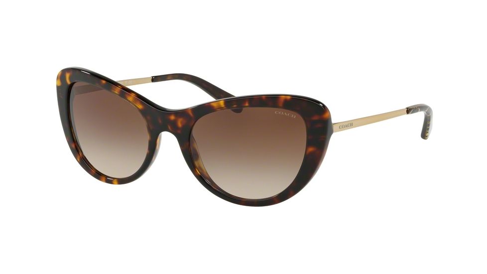 Coach L1039 HC8247 Sunglasses 541713-53 - Dark Tortoise Frame, Smoke Brown Gradient Lenses