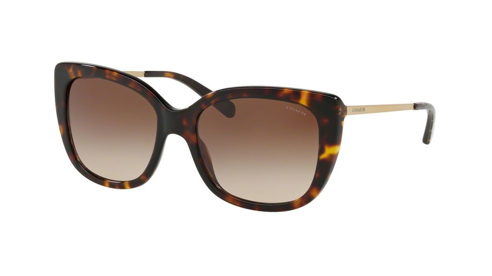Coach L1041 HC8246F Prescription Sunglasses, 55mm, Dark Tortoise, HC8246F-541713-55-SV