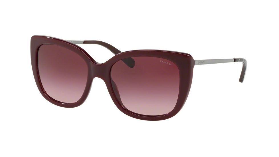 Coach L1041 HC8246F Prescription Sunglasses, 55mm, Solid Oxblood, HC8246F-55098H-55-SV