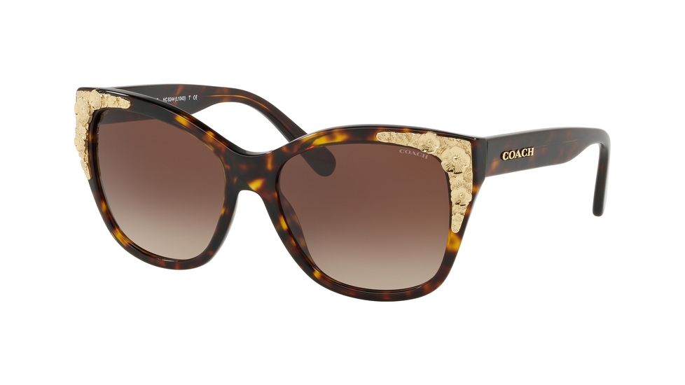 Coach L1043 HC8244 Sunglasses 541713-56 - Dark Trot Frame, Smike Brown Grey Gradient Lenses