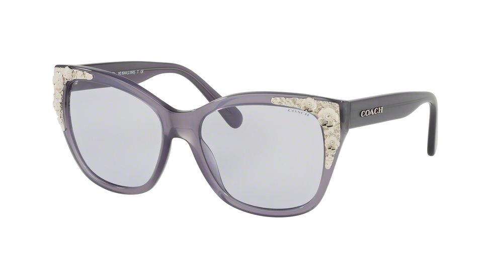 Coach L1043 HC8244 Sunglasses 55221A-56 - Milky Purple Frame, Light Purple Solid Lenses