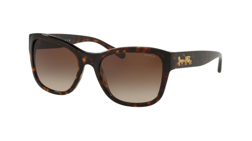 Coach L1045 HC8243 Sunglasses 541713-55 - Dark Tortoise Frame, Smoke Brown Gradient Lenses
