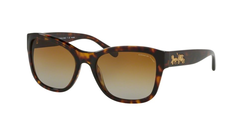 Coach L1045 HC8243 Sunglasses 5417T5-55 - Dark Tortoise Frame, Brown Gradient Polar Lenses