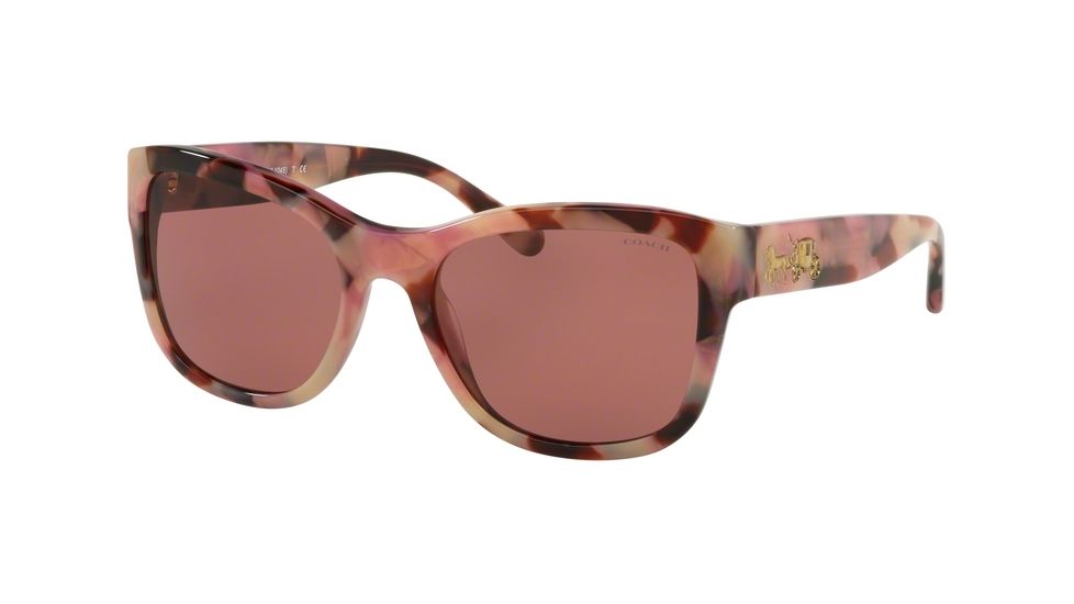 Coach L1045 HC8243 Sunglasses 552875-55 - Oxblood Tort Frame, Solid Oxblood Lenses