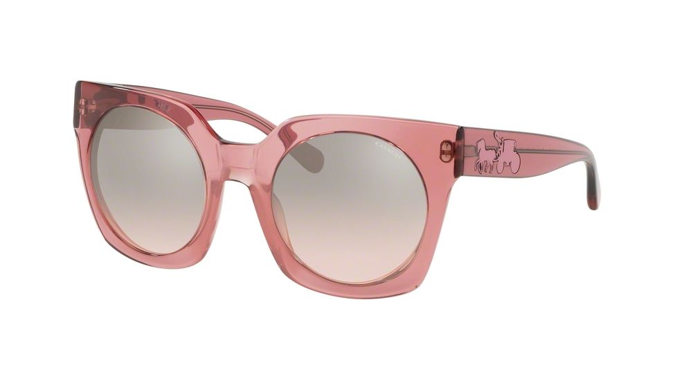 Coach L1048 HC8250F Sunglasses 55278Z-51 - Trans Pink Frame, Silver Pink Gradient Flash Lenses