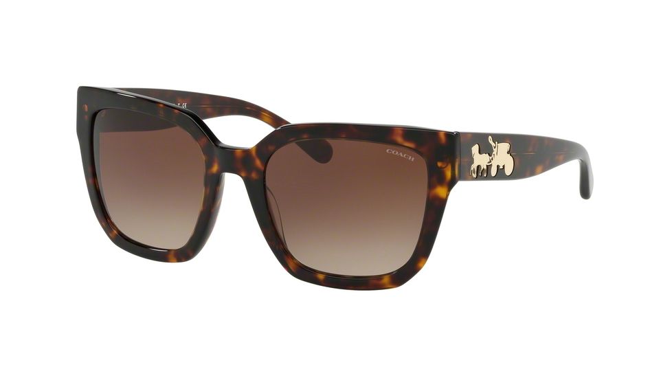 Coach L1050 HC8249F Bifocal Prescription Sunglasses, 53mm, Dark Tortoise, HC8249F-541713-53-BI