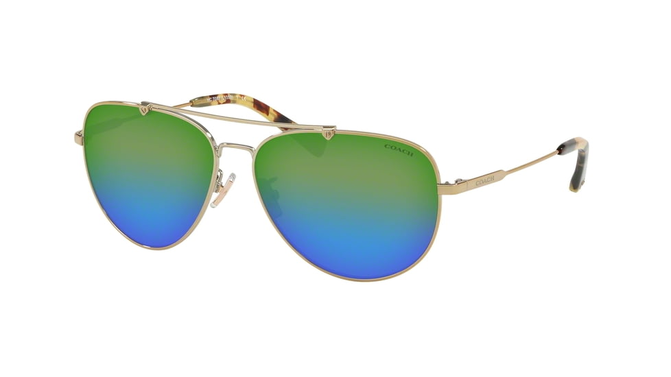 Coach L1053 HC7087 Sunglasses 9005U1-59 - , Green Mirror Lenses
