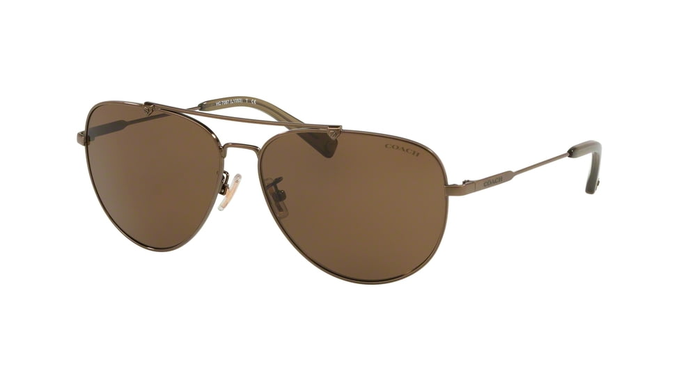 Coach L1053 HC7087 Sunglasses 972773-59 - , Brown Solid Lenses
