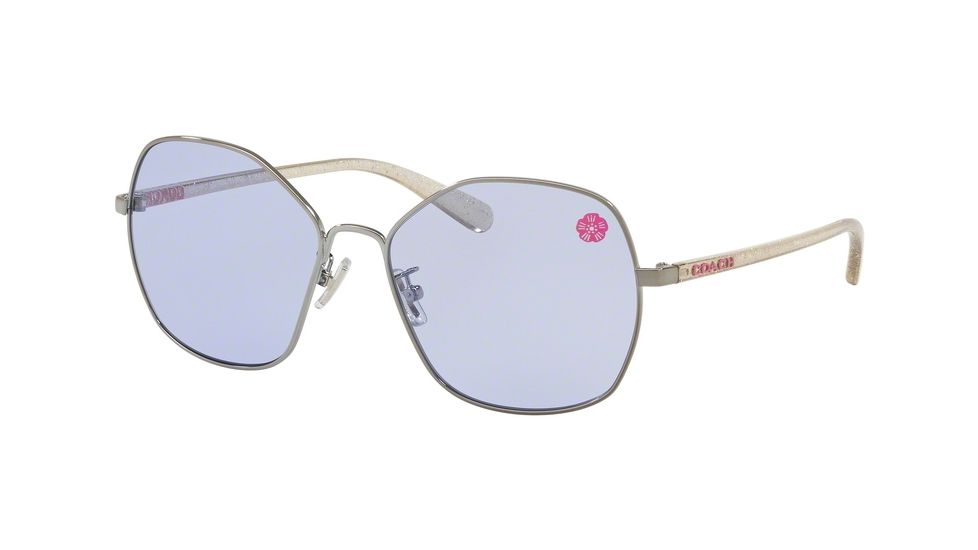 Coach L1062 HC7091 Sunglasses 90041A-56 - Gunmetal Frame, Solid Purple Lenses