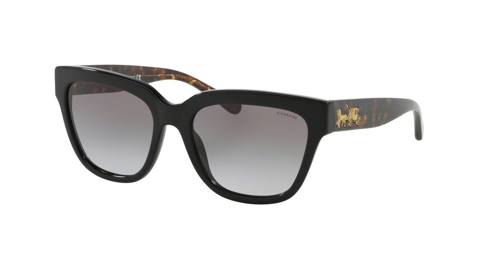 Coach L1076 HC8262F Bifocal Prescription Sunglasses, 55mm, Black, HC8262F-500211-55-BI