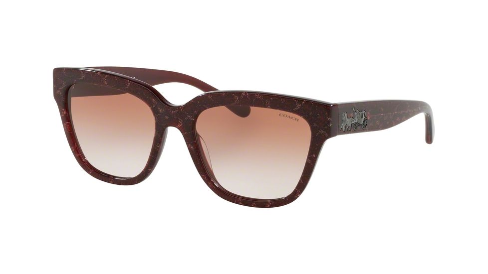 Coach L1076 HC8262F Bifocal Prescription Sunglasses, 55mm, Burgundy Glitter, HC8262F-554513-55-BI