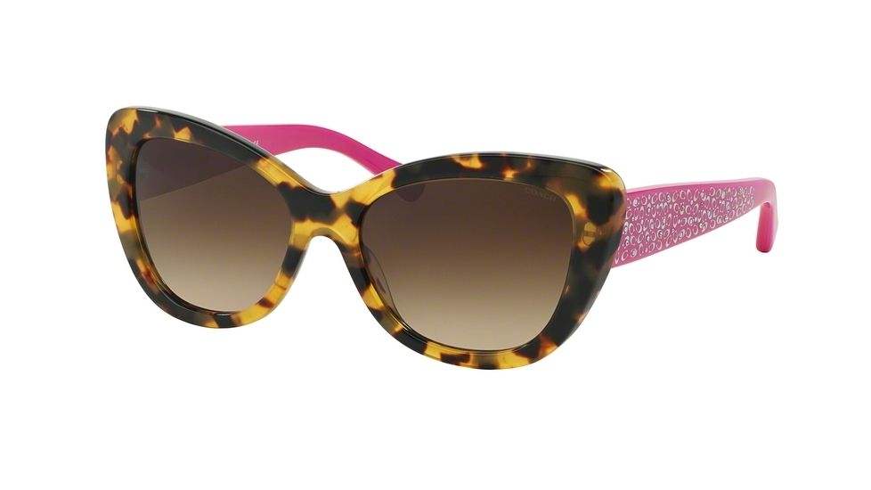 Coach L120 HC8143B Sunglasses 528613-55 - Tokyo Tortoise Frame, Khaki Gradient Lenses