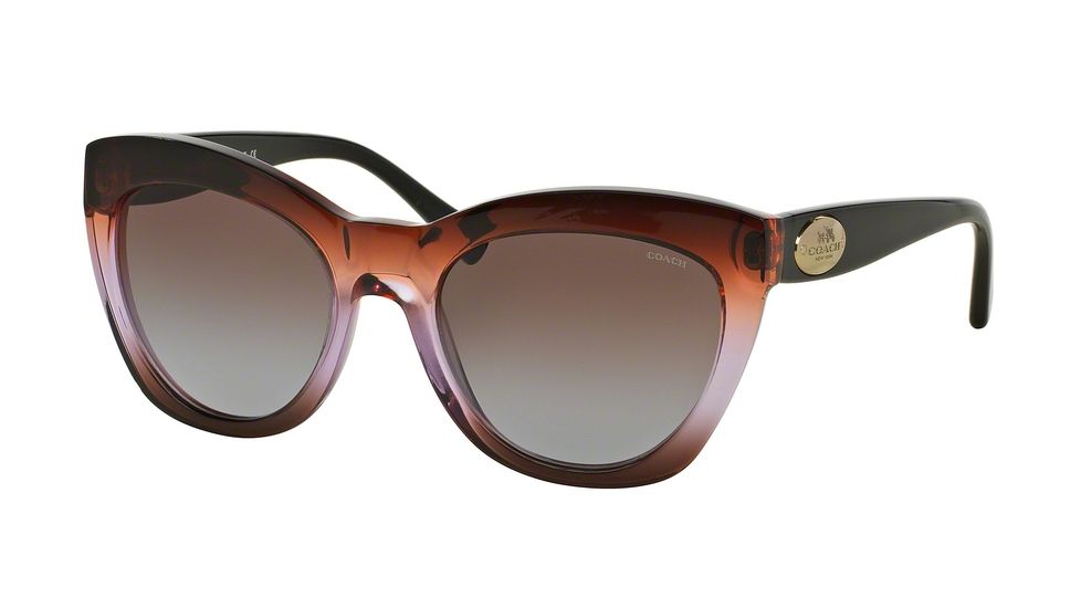 Coach L134 HC8151 Sunglasses 533168-54 - Brown Purple Gradient/Black Frame, Brown Purple Gradient Lenses
