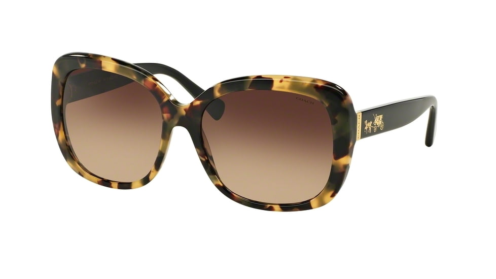 Coach L139 HC8158 Sunglasses 532413-58 - Dark Vintage Tortoise/ Black Frame, Dark Brown Gradient Lenses