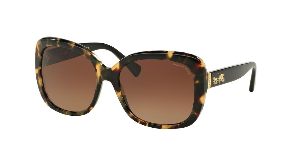 Coach L139 HC8158 Sunglasses 5324T5-58 - Dark Vintage Tortoise/ Black Frame, Brown Gradient Polar Lenses