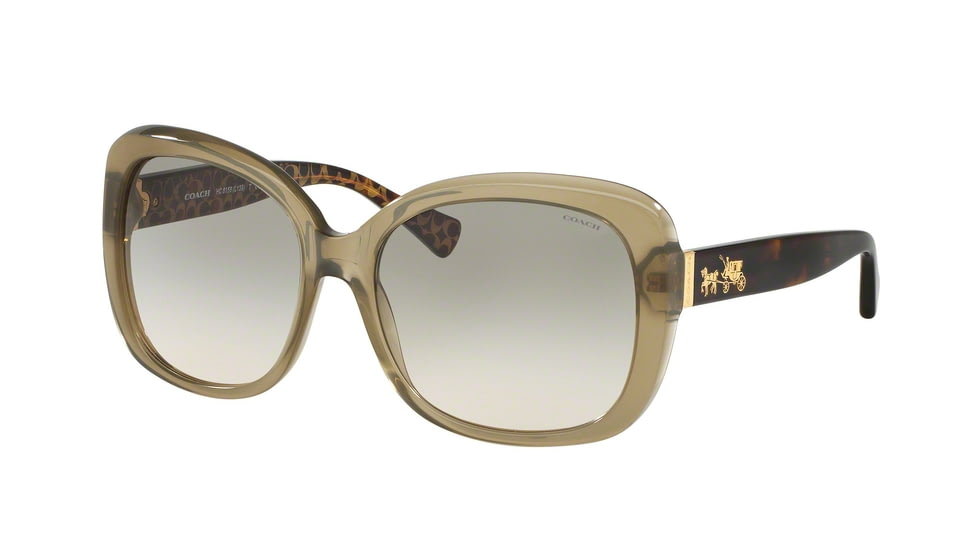 Coach L139 HC8158 Sunglasses 53952C-58 - Olive/Dark Tort Gold Sig C Frame, Olive Gradient Lenses
