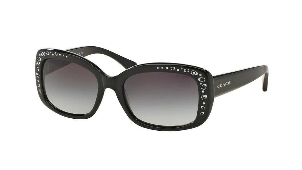 Coach L146 HC8161 Sunglasses 500211-55 - Black Frame, Light Grey Gradient Lenses