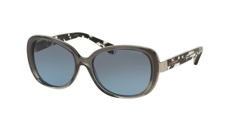 Coach L153 HC8172 Bifocal Prescription Sunglasses HC8172-536817-56 - Lens Diameter 56 mm, Frame Color Dark Gray Crystal/Black Crystal Mosaic