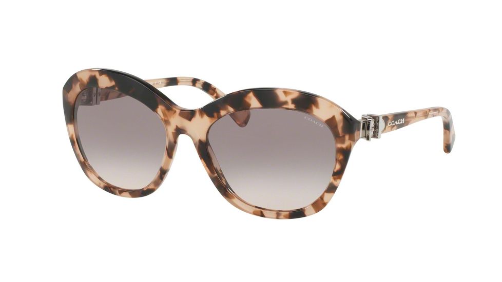 Coach L1600 HC8184 Sunglasses 54033B-57 - Peach Tortoise Frame, Grey Peach Gradient Lenses