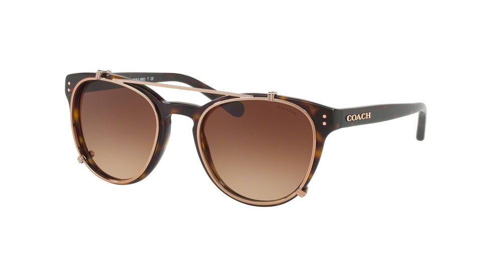 Coach L1652 HC8216 Sunglasses 512013-51 - Dark Tortoise Frame, Brown Gradient Lenses