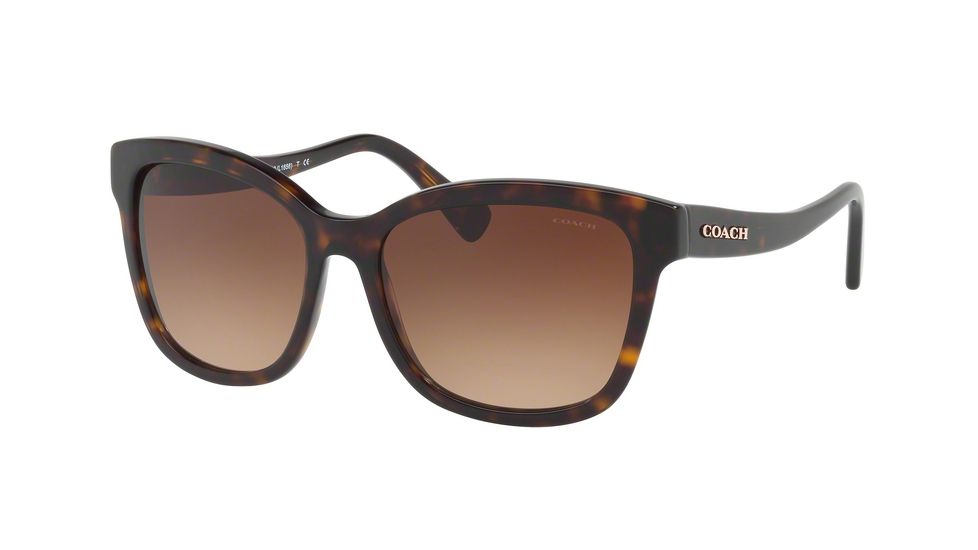Coach L1656 HC8219 Sunglasses 512013-56 - Dark Tortoise Frame, Brown Gradient Lenses