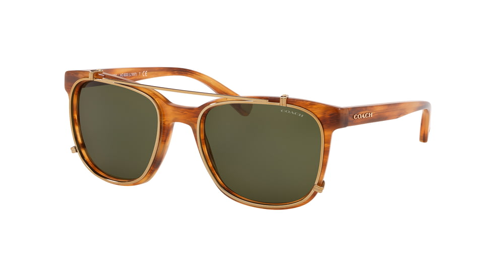 Coach L1657 HC8220 Sunglasses 558171-54 - , Green Solid Lenses