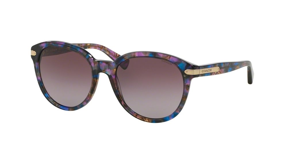 Coach L554 HC8140F Sunglasses 52888H-55 - Confetti Purple Frame, Purple Gradient Lenses