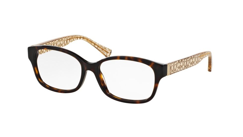 Coach TIA HC6049 Eyeglass Frames 5152-54 - Dark Tortoise/Crystal Brown Frame