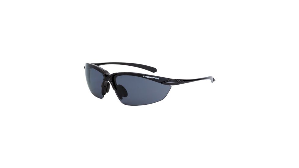 CrossFire Chassis Safety Glasses - Shiny Black/Smoke - Polarized, One Size XFCH-102PC