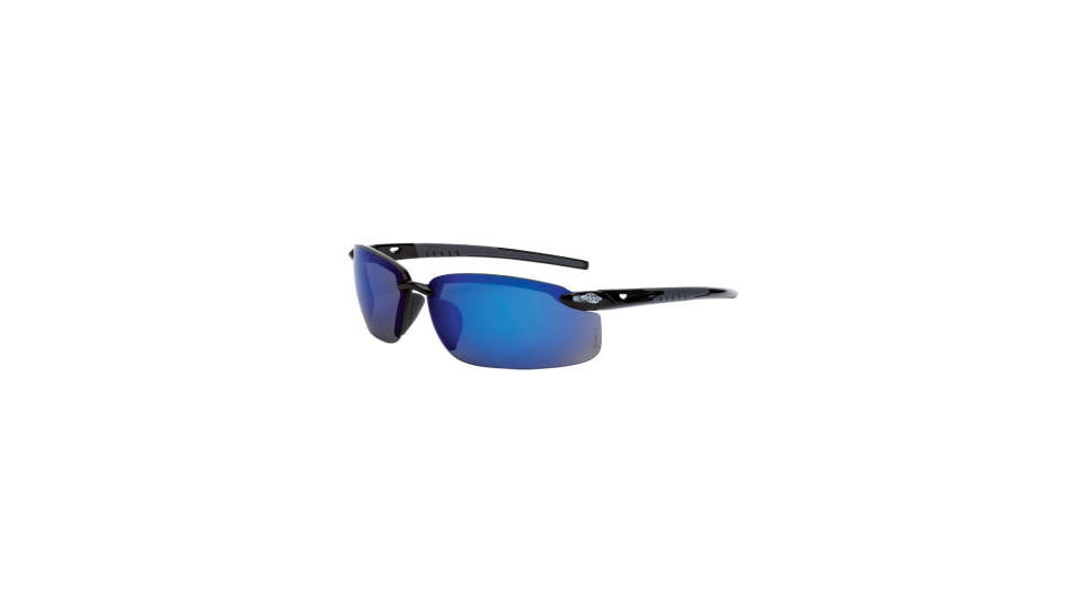CrossFire Fortitude Safety Glasses - Shiny Black/Blue Mirror, One Size XFFT-1070C